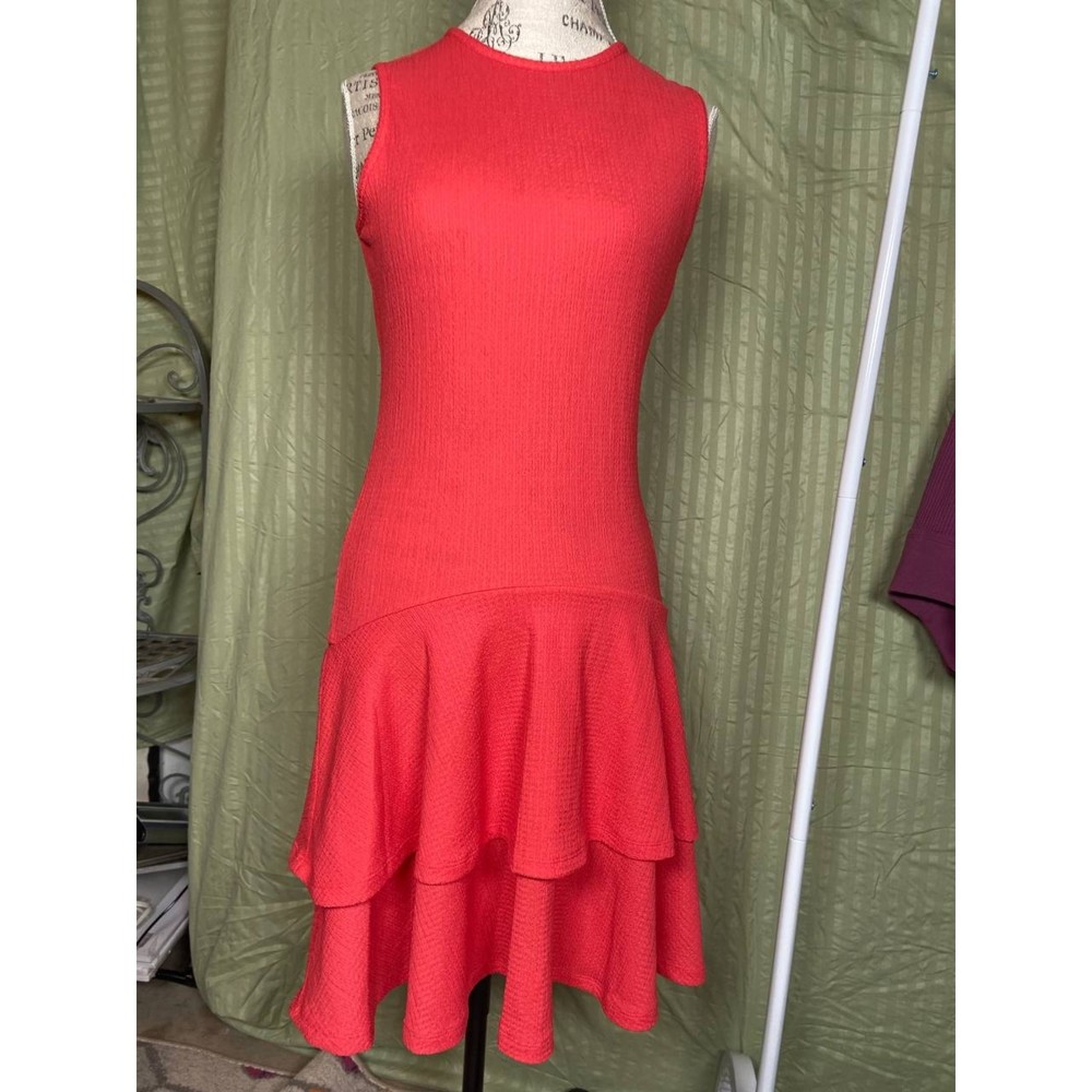 NWT Michael Kors Ruffled Sleeveless Dress Size Small in Color Sangria Pink - Picture 2 of 7